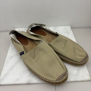Viscata Barcelona Hand Made Espadrilles Mens EU 46 Khaki Canvas Slip On Shoe